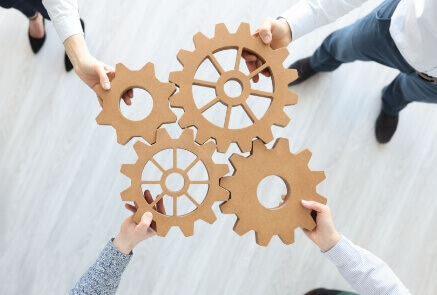4 wooden gears