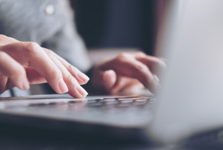 A person typing